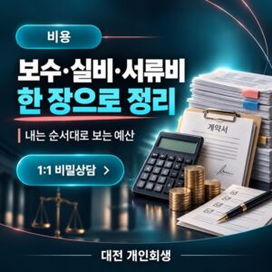 대전 개인회생 예산 짜기 | 보수·법원 실비·서류비를 한 장에