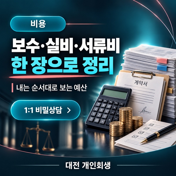 대전 개인회생 예산 짜기 | 보수·법원 실비·서류비를 한 장에
